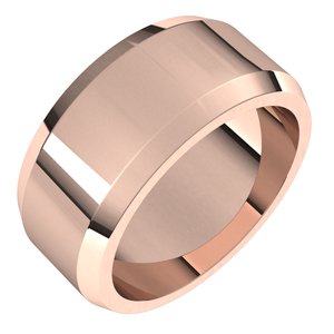 18K Yellow Or White Or Rose Gold Beveled-Edge Flat Band