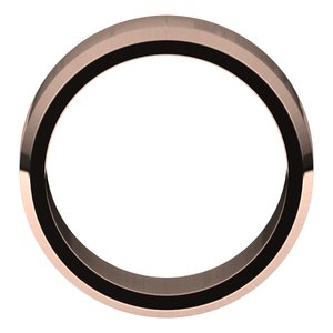 18K Yellow Or White Or Rose Gold Beveled-Edge Flat Band