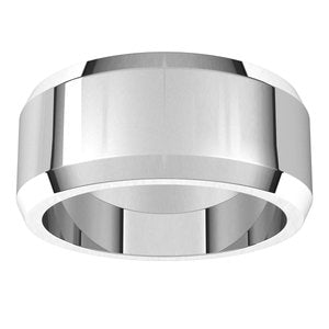 18K Yellow Or White Or Rose Gold Beveled-Edge Flat Band
