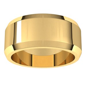 18K Yellow Or White Or Rose Gold Beveled-Edge Flat Band