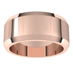 18K Yellow Or White Or Rose Gold Beveled-Edge Flat Band