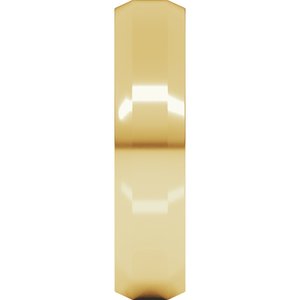 18K Yellow Or White Or Rose Gold Beveled-Edge Flat Band