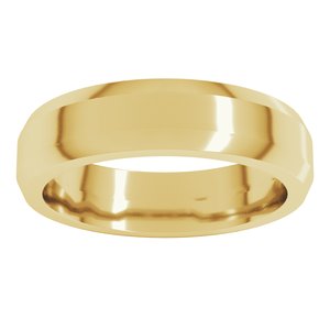 18K Yellow Or White Or Rose Gold Beveled-Edge Flat Band