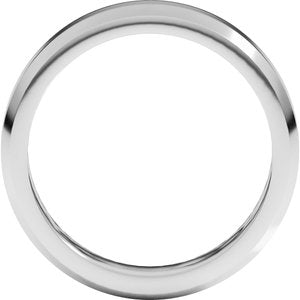 18K Yellow Or White Or Rose Gold Beveled-Edge Flat Band