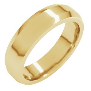 18K Yellow Or White Or Rose Gold Beveled-Edge Flat Band