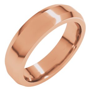 18K Yellow Or White Or Rose Gold Beveled-Edge Flat Band
