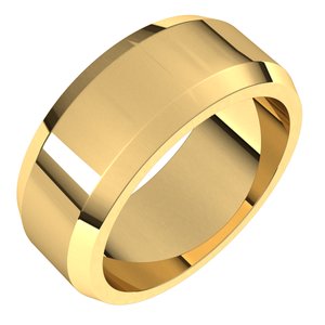 18K Yellow Or White Or Rose Gold Beveled-Edge Flat Band