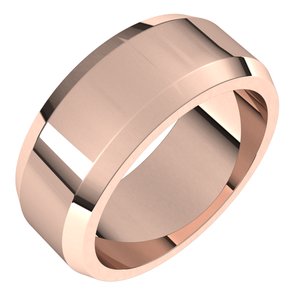 18K Yellow Or White Or Rose Gold Beveled-Edge Flat Band