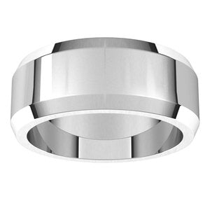 10K Yellow Or White Gold 8 Mm Beveled Edge Band