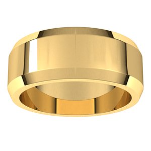 18K Yellow Or White Or Rose Gold Beveled-Edge Flat Band