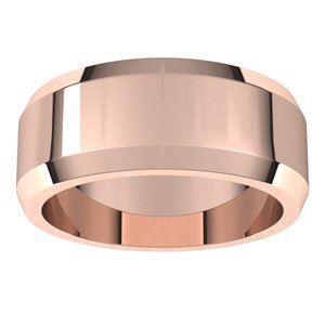 18K Yellow Or White Or Rose Gold Beveled-Edge Flat Band