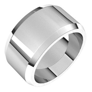18K Yellow Or White Or Rose Gold Beveled-Edge Flat Band