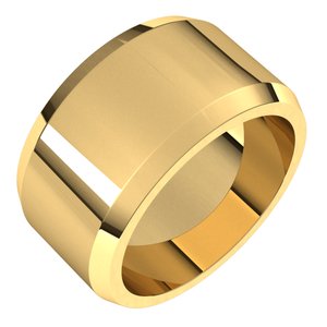18K Yellow Or White Or Rose Gold Beveled-Edge Flat Band