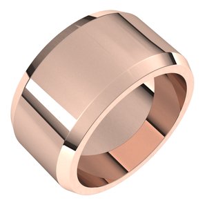 18K Yellow Or White Or Rose Gold Beveled-Edge Flat Band