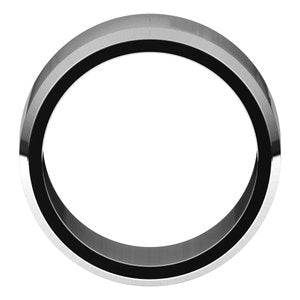 18K Yellow Or White Or Rose Gold Beveled-Edge Flat Band