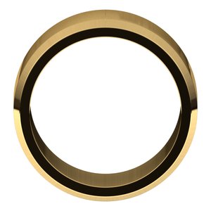 18K Yellow Or White Or Rose Gold Beveled-Edge Flat Band