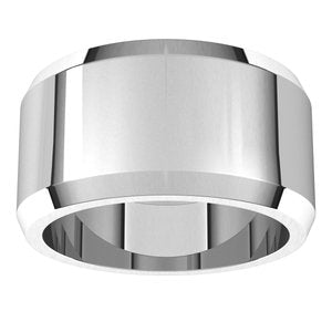 18K Yellow Or White Or Rose Gold Beveled-Edge Flat Band