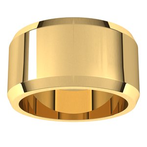 18K Yellow Or White Or Rose Gold Beveled-Edge Flat Band