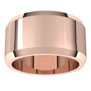 18K Yellow Or White Or Rose Gold Beveled-Edge Flat Band