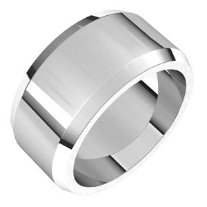 18K Yellow Or White Or Rose Gold Beveled-Edge Flat Band