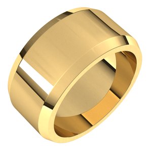 18K Yellow Or White Or Rose Gold Beveled-Edge Flat Band