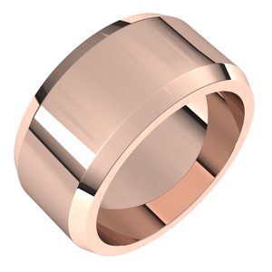 18K Yellow Or White Or Rose Gold Beveled-Edge Flat Band