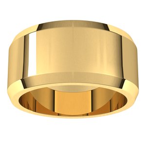 18K Yellow Or White Or Rose Gold Beveled-Edge Flat Band