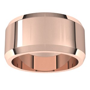 18K Yellow Or White Or Rose Gold Beveled-Edge Flat Band