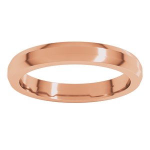 18K Yellow Or White Or Rose Gold Beveled-Edge Flat Band