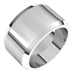 18K Yellow Or White Or Rose Gold Beveled-Edge Flat Band