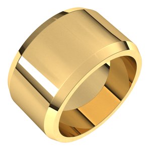 18K Yellow Or White Or Rose Gold Beveled-Edge Flat Band