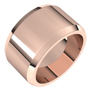 18K Yellow Or White Or Rose Gold Beveled-Edge Flat Band