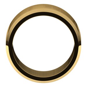 18K Yellow Or White Or Rose Gold Beveled-Edge Flat Band