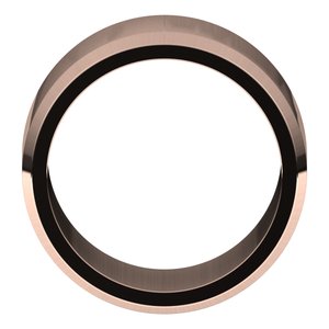 18K Yellow Or White Or Rose Gold Beveled-Edge Flat Band