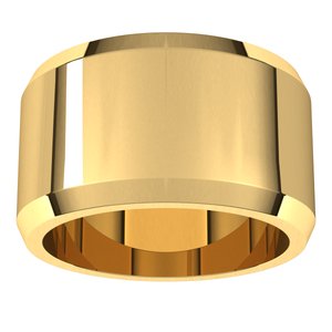18K Yellow Or White Or Rose Gold Beveled-Edge Flat Band