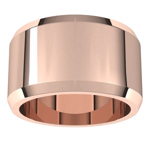18K Yellow Or White Or Rose Gold Beveled-Edge Flat Band