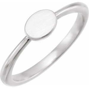 14K White Gold Custom Message Polished Engravable Family Ring Size 7