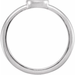 14K White Gold Custom Message Polished Engravable Family Ring Size 7