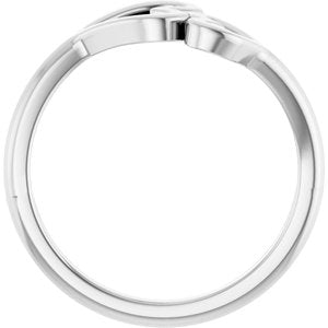 Sterling Silver Polished Double Heart Ring Size 7