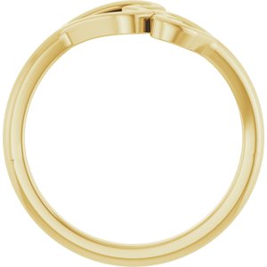 14K Yellow Gold Polished Double Heart Ring Size 7