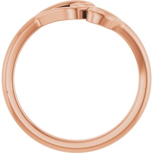 14K Rose Gold Polished Double Heart Ring Size 7