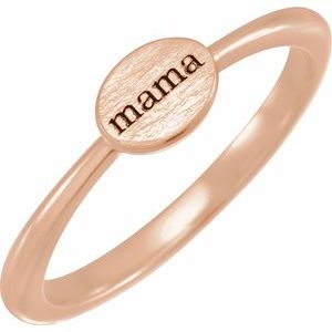 14K Rose Gold 7 Mama Polished "Mama" Family Ring Size 7