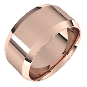18K Yellow Or White Or Rose Gold Lightweight Beveled-Edge Comfort-Fit Flat Band