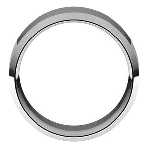 18K Yellow Or White Or Rose Gold Lightweight Beveled-Edge Comfort-Fit Flat Band