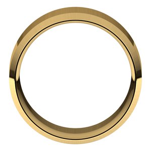 18K Yellow Or White Or Rose Gold Lightweight Beveled-Edge Comfort-Fit Flat Band