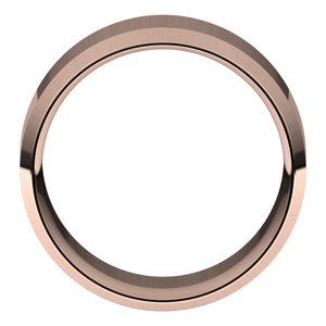18K Yellow Or White Or Rose Gold Lightweight Beveled-Edge Comfort-Fit Flat Band