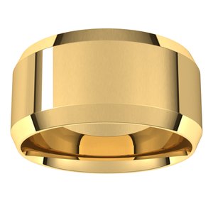 18K Yellow Or White Or Rose Gold Lightweight Beveled-Edge Comfort-Fit Flat Band