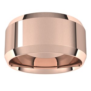 18K Yellow Or White Or Rose Gold Lightweight Beveled-Edge Comfort-Fit Flat Band