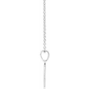 Sterling Silver 18.91 X 12 Mm 16-18 In Polished Mother And Child Engraved Necklace