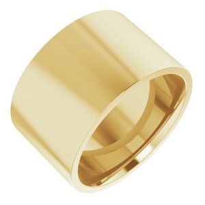 14K Yellow Gold 12 Mm Lightweight Flat Comfort Fit Light Band Size 6